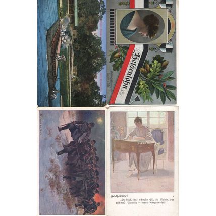 German Ladies Wives in WW1 Frontline Battle 4x War Postcard s