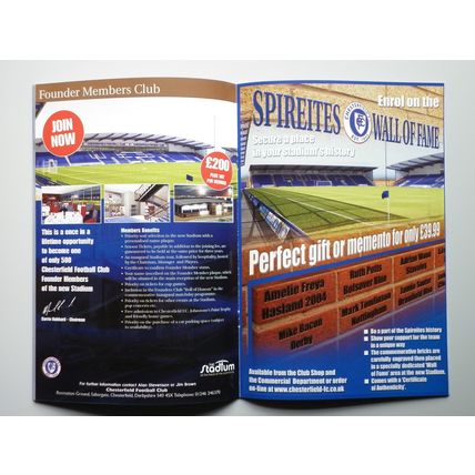 CHESTERFIELD v NOTTS COUNTY League 2 25/10/2008