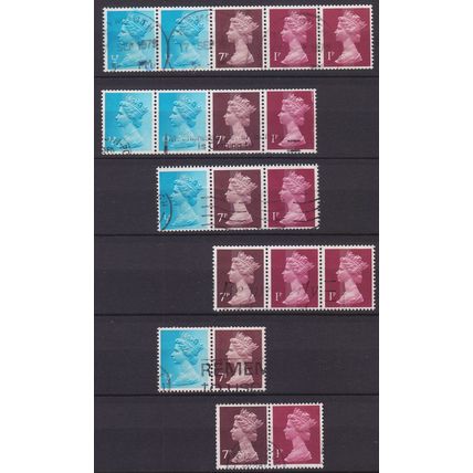 ENGLAND GREAT BRITAIN [Zdr] Lot ( O/used ) [04] Machin se-tenant 5x..2x