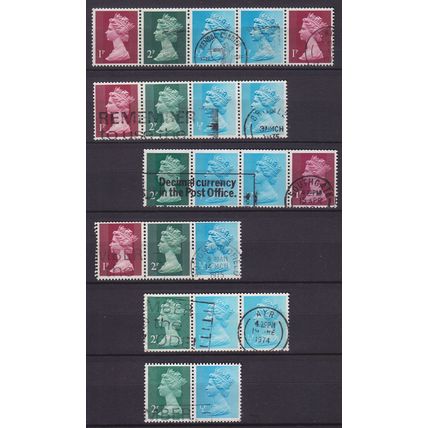 ENGLAND GREAT BRITAIN [Zdr] Lot ( O/used ) [09] Machin se-tenant 5x..2x
