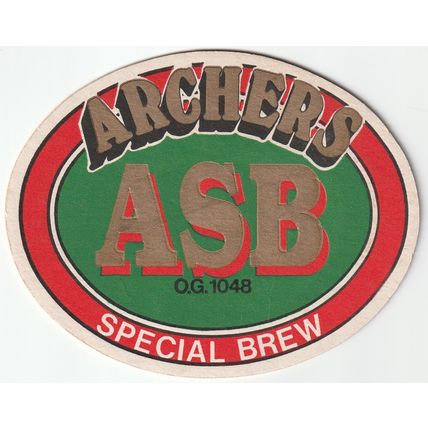 BEER MAT - ARCHERS BREWERY - ASB SPECIAL BREW - (Cat No 022) - (1987)