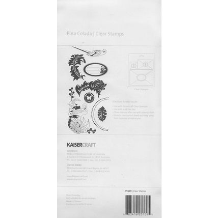 Kaisercraft. Pina Colada Stamp Set. Stamping Cardmaking Scrapbooking Crafts