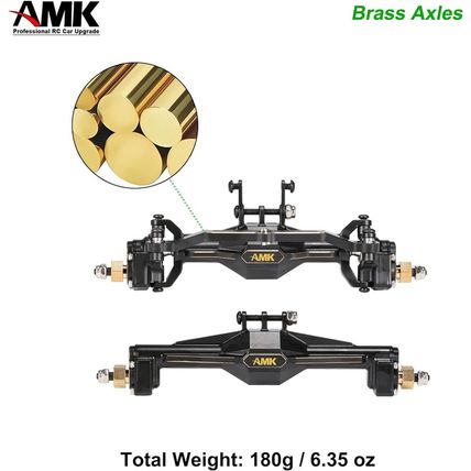 AMK TRX4M Brass Portal Axle Upgrade Kit Complete Set, Front Axles and Rear Axles