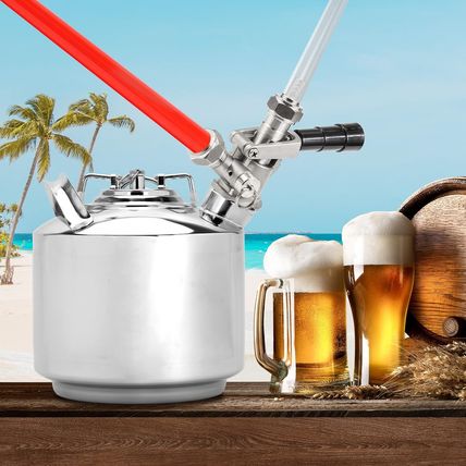 Howaoo 1.6 Gallon Cleaning Keg with D Coupler for Beer Line Cleaner, Beer Line C