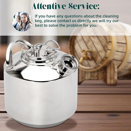 Howaoo 1.6 Gallon Cleaning Keg with D Coupler for Beer Line Cleaner, Beer Line C