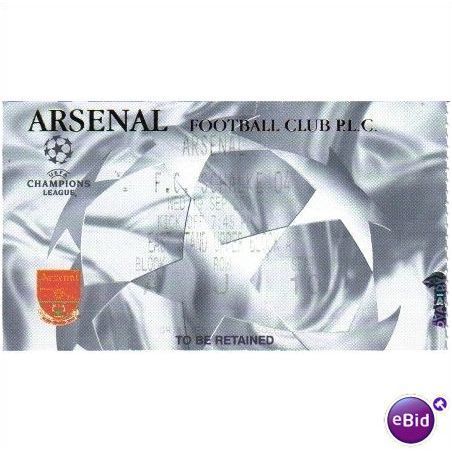 Arsenal v Schalke 04 2001/02 Champions League Ticket