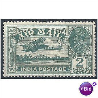 India 1929 SG220 2a Deep Blue-Green Mounted Mint. .