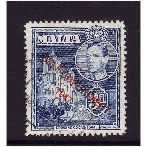 MALTA 1948 SG240 3d BLUE FINE USED #3
