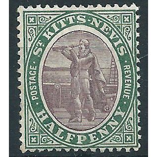 St Kitts-Nevis 1903 SG1 1/2d Dull Purple & Green Mounted Mint .. ..
