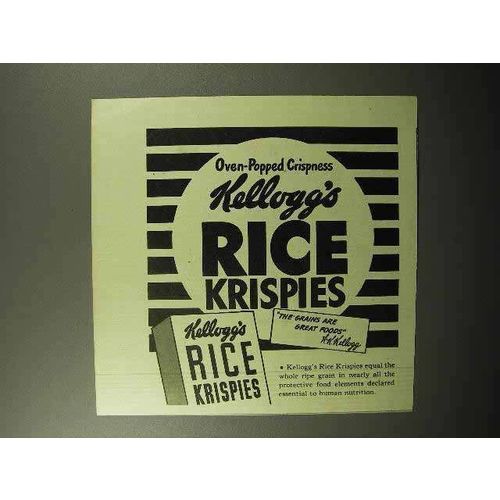 1945 Kellogg's Rice Krispies Cereal Ad - Crispness