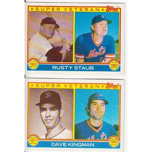Two 1983 Topps Mets Super Veteran cards- 161 Kingman, 741 Staub