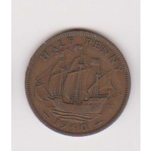 GB Halfpenny 1940 VF to EF