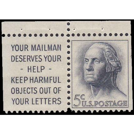 1213 5c George Washington Fine MNH BPS W/Slogan 1 V4628