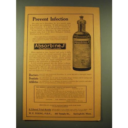 1918 Absorbine Jr. Antiseptic Ad - Prevent Infection