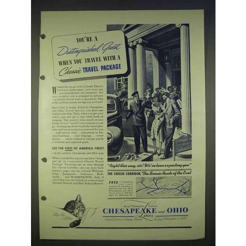 1940 Chesapeake & Ohio Railroad Ad - Travel Package