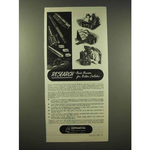 1945 Kennametal Carbide Ad - Research Basic Reason
