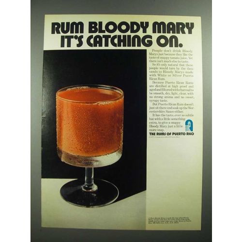 1971 The Rums of Puerto Rico Ad - Rum Bloody Mary is Catching On