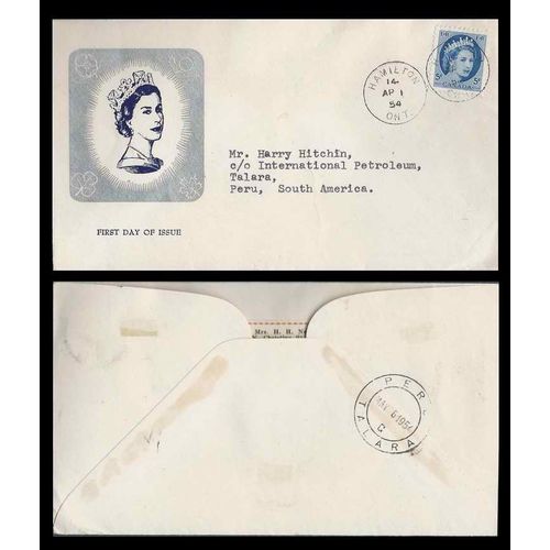 Canada International Open Letter Rate to Peru 1954 FDC Wilding Issue