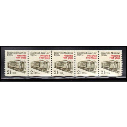 2265 21c Mail Car Very Fine MNH Dry Gum PNC 2/5 X1267