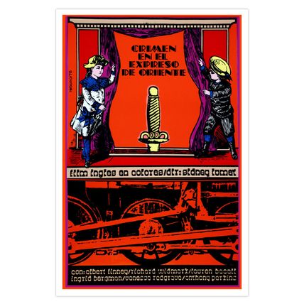 Graphic Design movie Poster 4 film"Crime ORIENT Express"British train.Mystery.