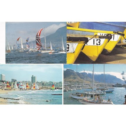 South African Yacht Sailing Boat Race 4x Nautical Postcard s
