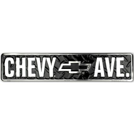 CHEVY AVE 24x5 Metal Street Sign chevrolet aluminum embossed diamond plate