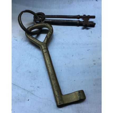 LOT 3 Skeleton Keys steel & solid brass vintage door gate metal
