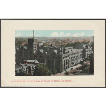 Canadian Pacific Railway Windsor Station, Montreal, c1910 - Valentine's Postcard
