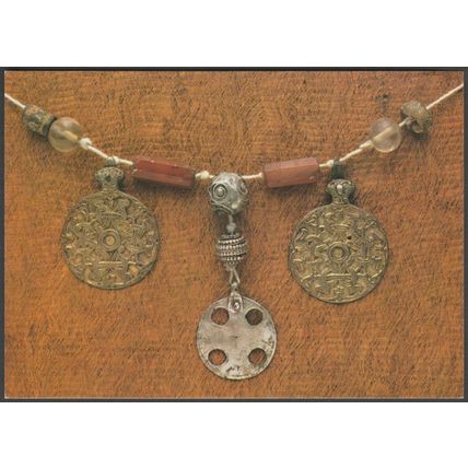 Anglo-Saxon Necklace, Saffron Walden Museum, c.1990 - Beric Tempest Postcard