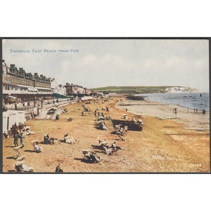 East Beach from Pier, Sandown, Isle of Wight, 1924 - Photochrom Postcard