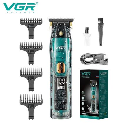 VGR Mens Hair Clipper Trimmer Blade Transparent Body Bald Head Shaver V-961