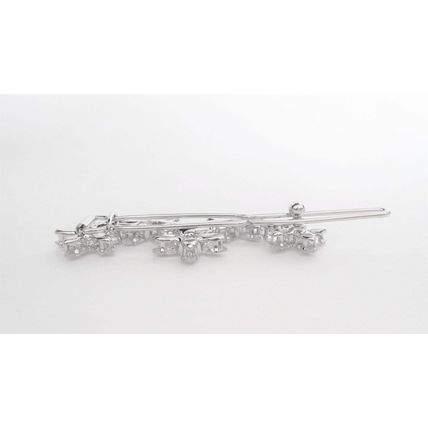 Small crystal flowers hair pin barrette bridal clip for fine thin hair