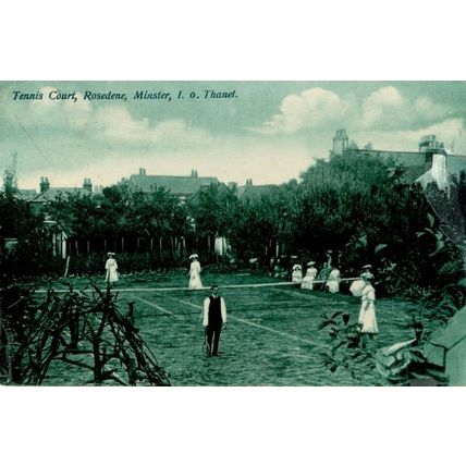Ladies vs Men Tennis Court Minster Isle Of Thanet Kent Real Photo Sports Postcar