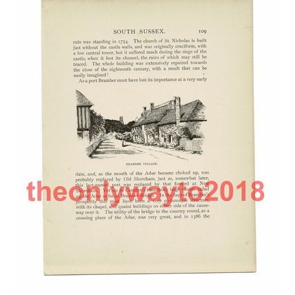 Bramber Village, Sussex, Book Illustration (Print), 1903