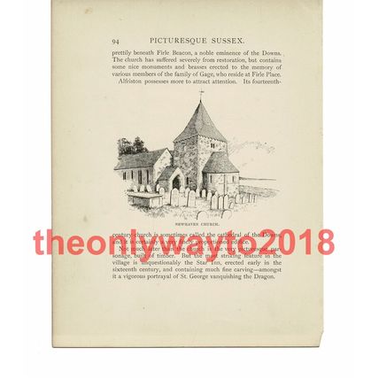 Newhaven Church, Sussex, Book Illustration (Print), 1903
