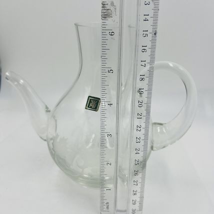 WMF Pitcher Glass Etched Grapes Jug Vintage Germany Home Decor Clear