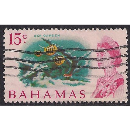 Bahamas 1967 - 71 QE2 15ct Sea Garden used SG 304 ( R1156 )