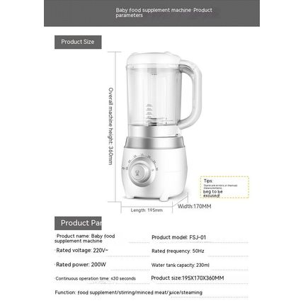 EasyCook Baby Food Maker & Bottle Steriliser 4 In 1 Easy Step