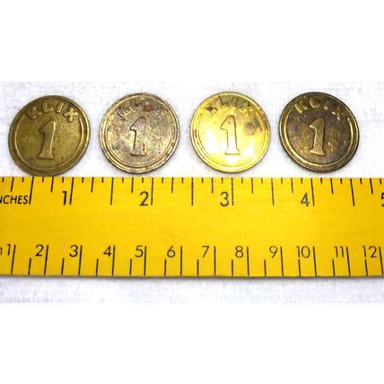 United Kingdom Klix 1 Drink Dispenser Tokens Brass Coin 27 mm Set of 4