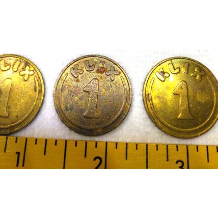 United Kingdom Klix 1 Drink Dispenser Tokens Brass Coin 27 mm Set of 4