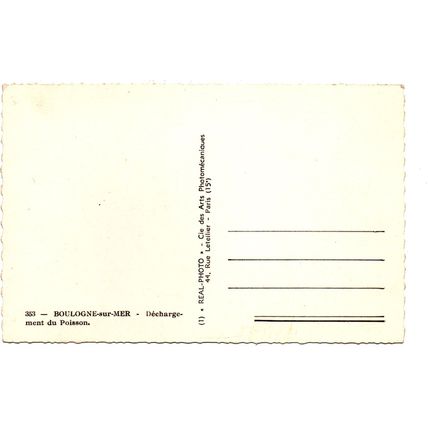 353 - Boulogne sur Mer - Dechargement du Poisson - Postally Unused - Real Photo