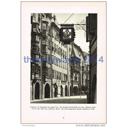 Innsbruck, Herzog-Friedrichstrasse, Golden dachl, Austria, Photogravure Book Ill