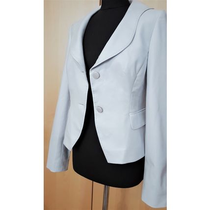 Coast Fairies & Tuxedos Light Blue Fitted Short Cotton Embroidered Jacket 12 UK