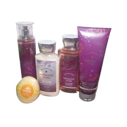 Prismatic Stars Cream Mist Gel Lotion Bath & Body Works 4 Piece Set & Bath Fizzy