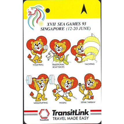 XVII Sea Ganes 93 S'pore Transitlink Train/Bus Card