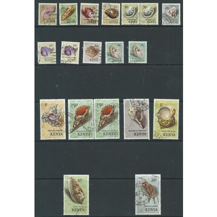 Kenya stamps sg36 harrison photo plus 2 1994 shades shells set .used vfu