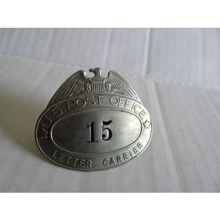 US Post Office #15 Letter Carrier Hat Badge - Pin -Vintage Pin