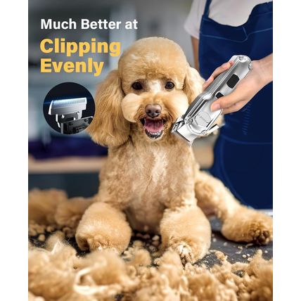 Oneisall Dog Grooming Kit for Heavy Thick Hair&Coats/Low Noise Rechargeable Cord