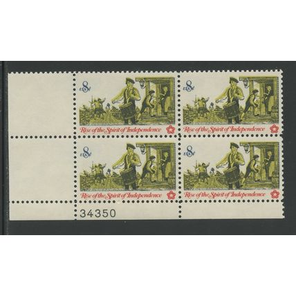US 1479 8c Drummer, LL PBof4, VF, MNH (US432)