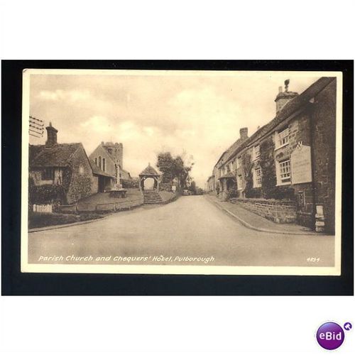 Sussex PULBOROUGH Church & Hotel Postcard by Norman (4894)